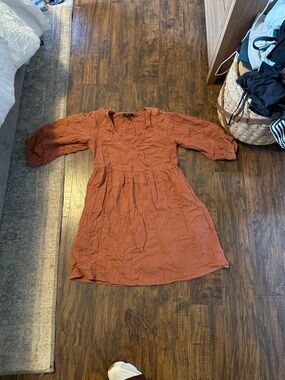 Madewell Rust Orange Linen Top
